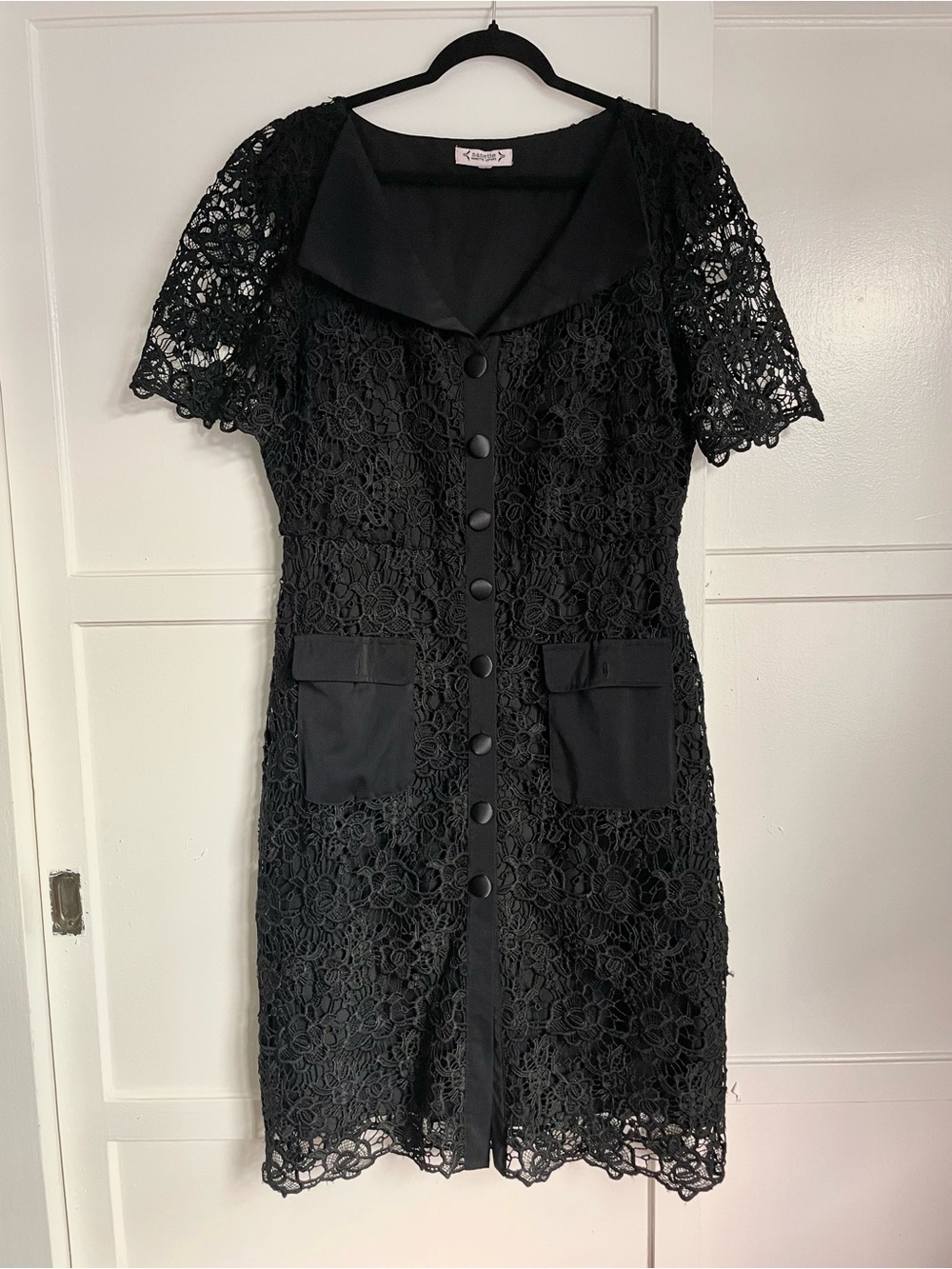 Nanette Lepore Women’s Black Lace Button Front dress - size L/XL